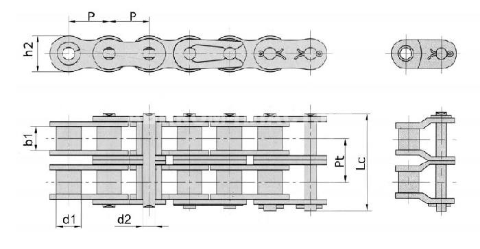 Цепи приводные роликовые двухрядные ГОСТ 13568-97 (2ПР)