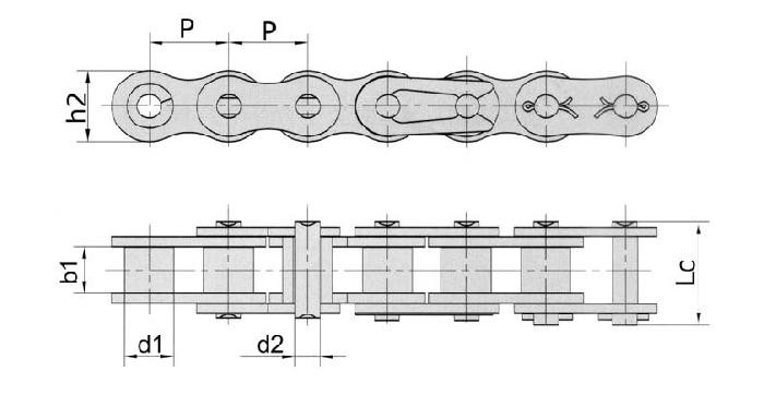 Цепи приводные втулочные однорядные ГОСТ 13568-97 (ПВ)
